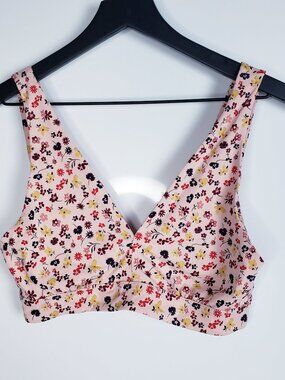 Old Navy ~ No-Show Bralette Pink Floral Print Size L Large